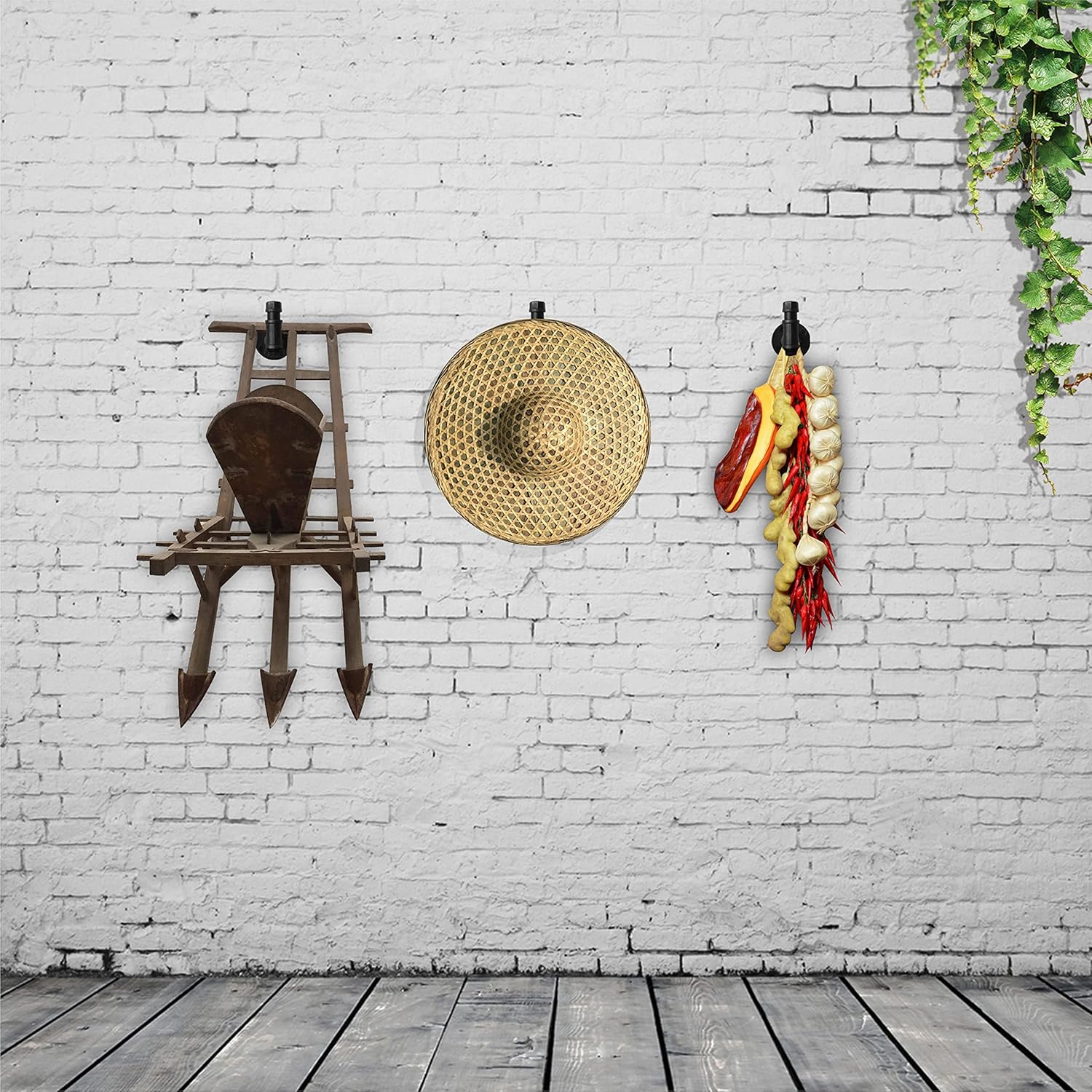3 Pack Pipe Coat Hooks Towel Holder Industrial Rustic Robe Hook Rack Clothes Hat Hanger Farmhouse Heavy Duty Wall Hooks for Hanging(Black)