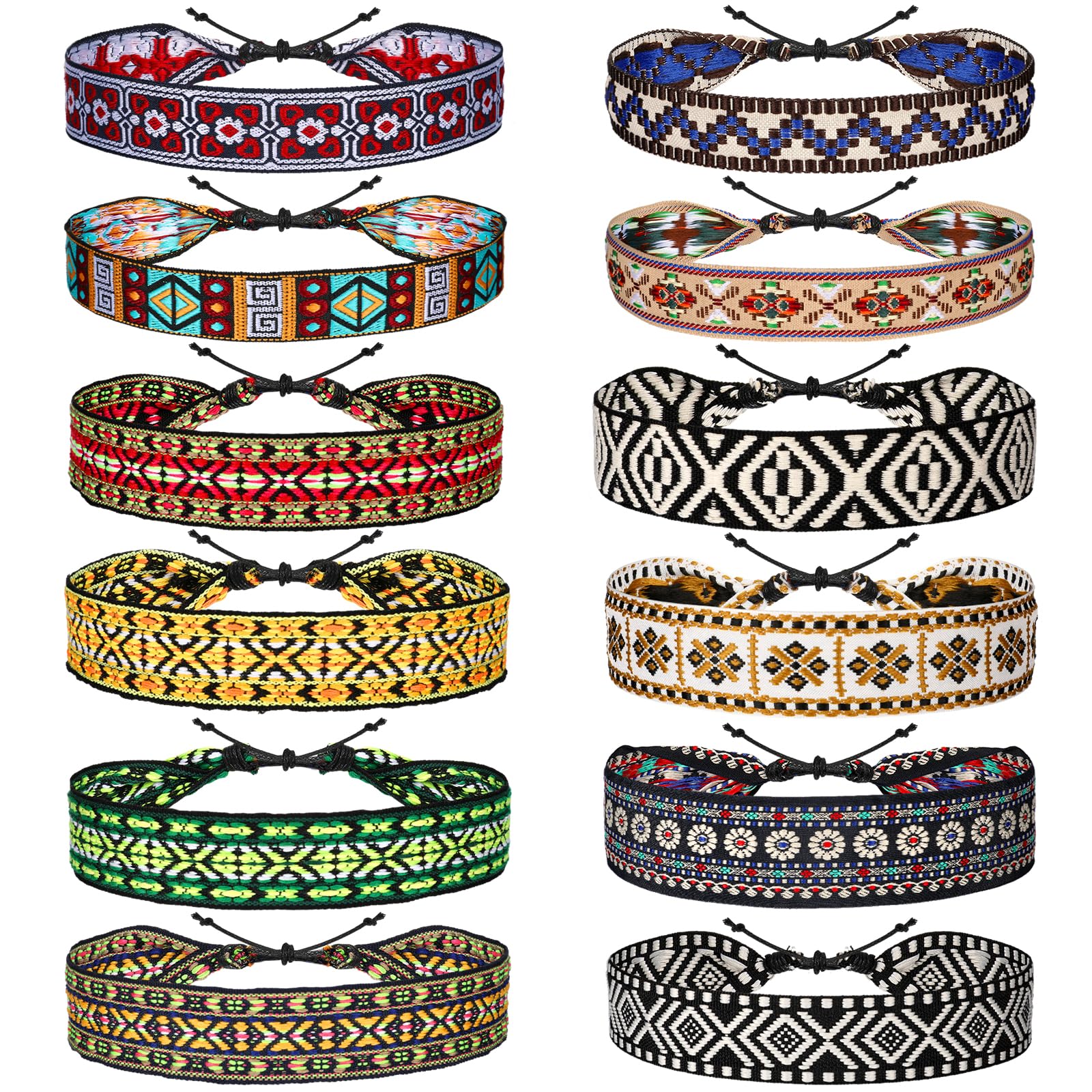 RUMIA 12 PCS Boho Hat Bands for Women Cowboy Fedora 