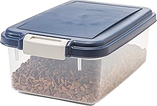 IRIS USA WeatherPro Airtight Pet Food Storage Container for Dog Cat Bird and Other Pet Food Storage Bin, Keep Fresh, Trans...