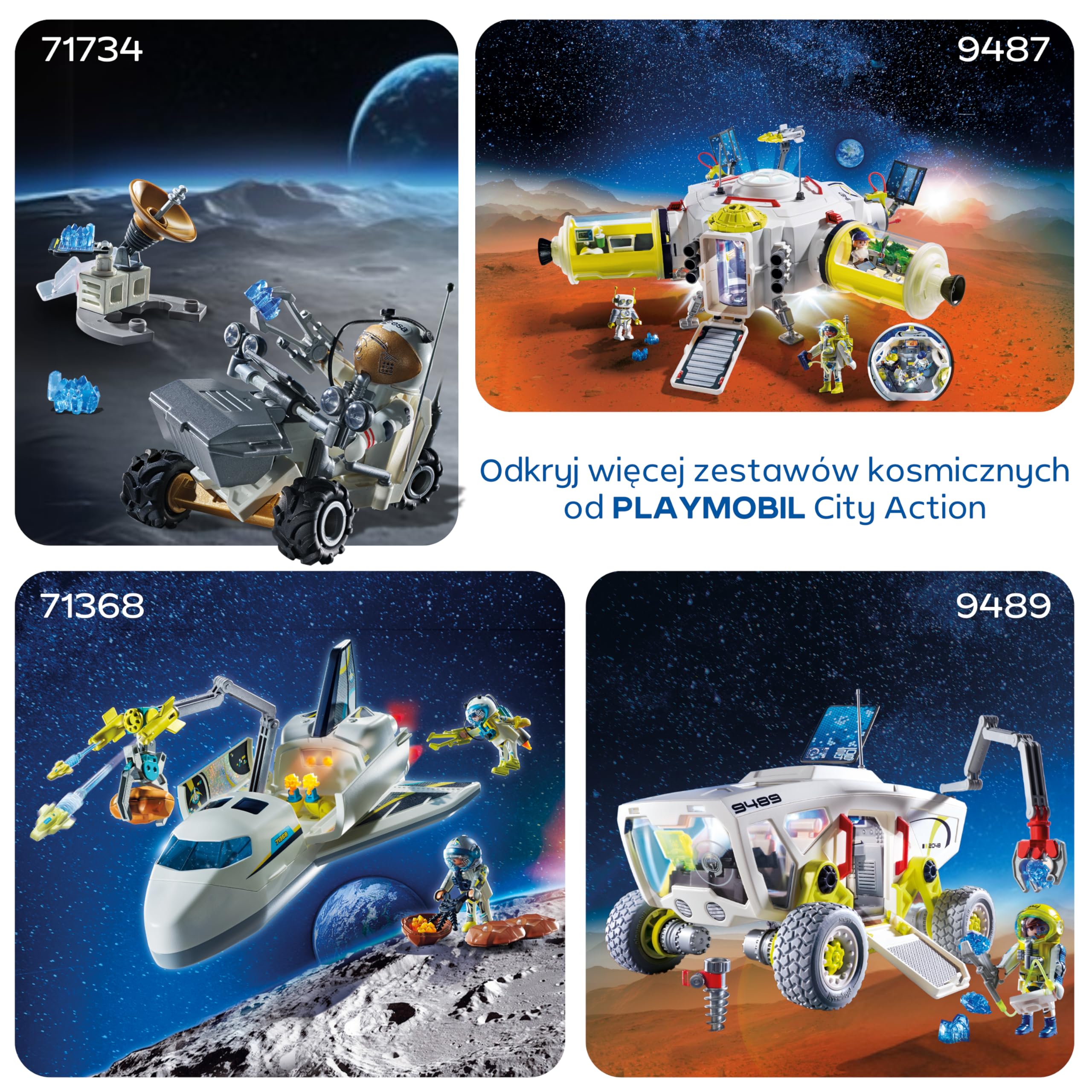 PLAYMOBIL Space ESA Mars Research Rocket | Modułowa rakieta z platformą startową i 2 astronautami | Wysokiej jakości zestaw zabawek kosmicznych | Dla dzieci w wieku od 4 lat | 72011