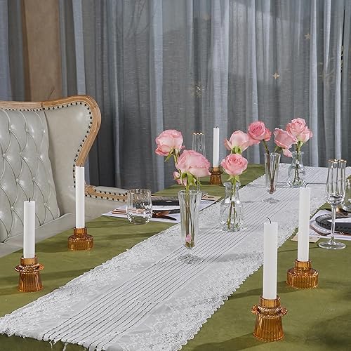 Miniatura 7 de Candelabros de cristal transparente para centros de mesa, candelabros para decoración de boda, cena, fiesta, 6 unidades