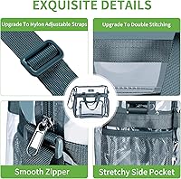 Vista 55 de MAY TREE Bolsa transparente para eventos en estadios de 12 x 6 x 12 pulgadas, bolsa de almuerzo transparente con correas reforzadas para trabajo