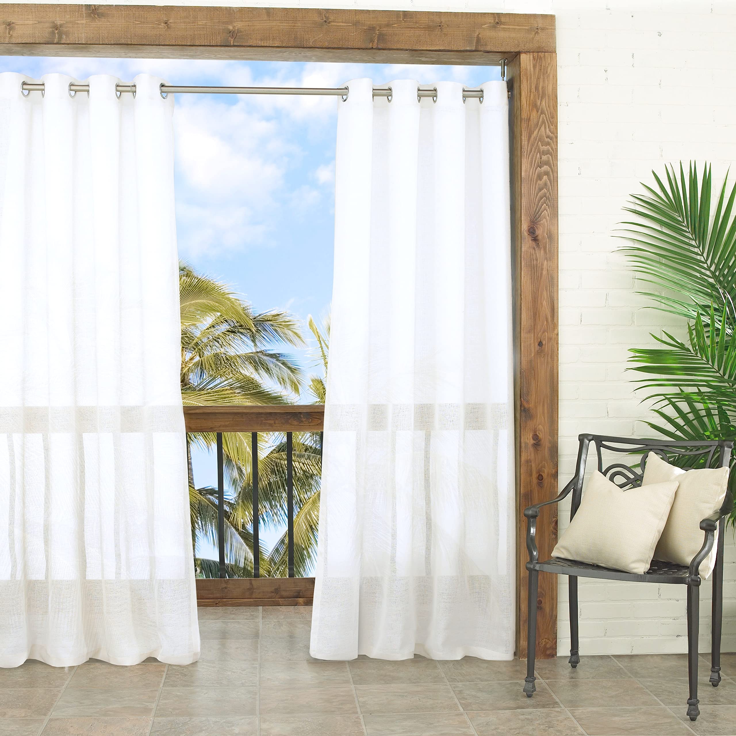 Waverly Sun n' Shade Indoor/Outdoor Curtains for Patio - Resort Sheer 52