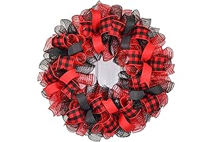 Farmhouse Delight: A Touch of Rustic Charm with Our Festive Red Buffalo Plaid Wreath