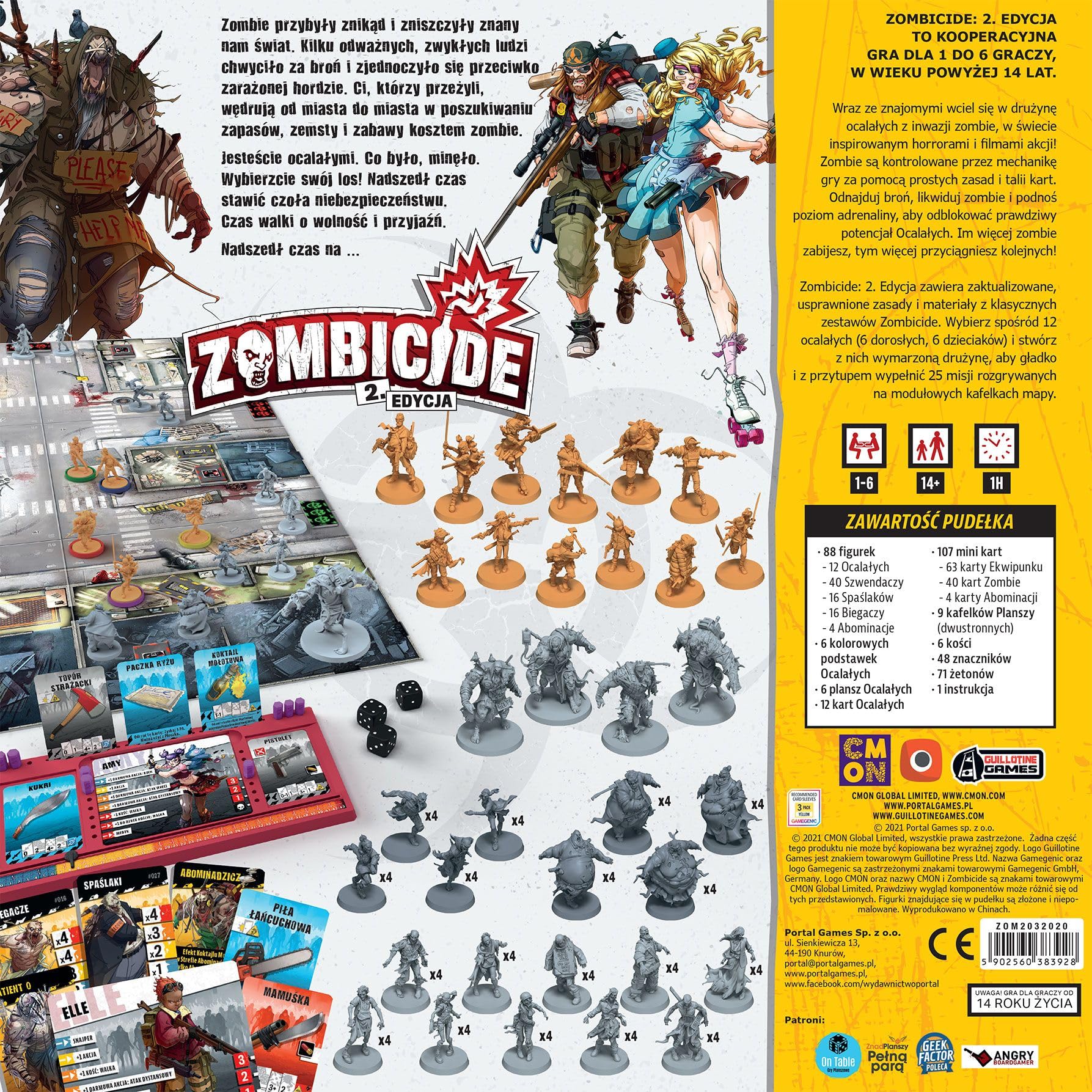 Zombicide 2.0 Edition, gioco da tavolo, sopravvivi all'apocalisse zombi, a partire da 14 anni, 1-6 giocatori, tempo di gioco: 60 minuti