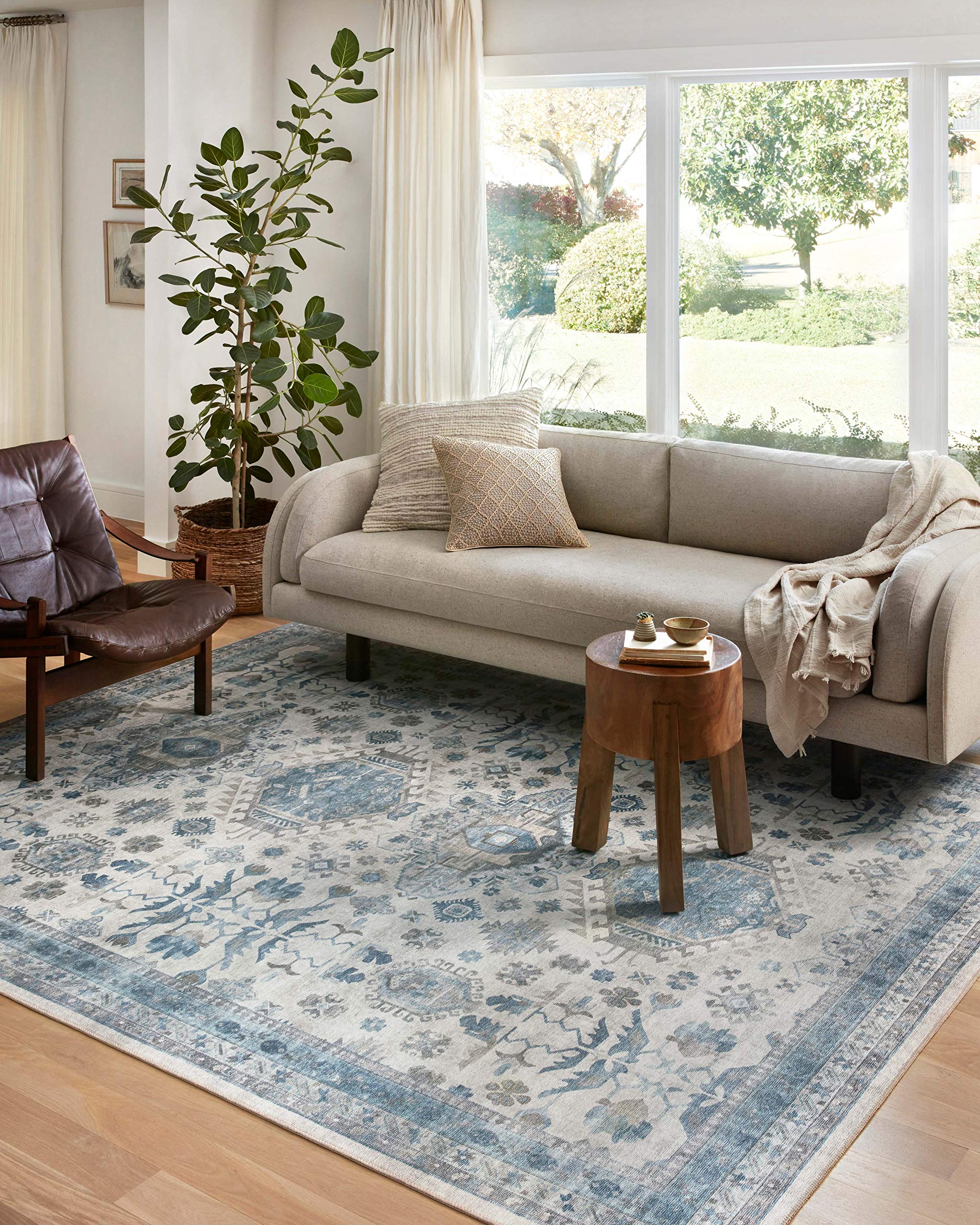 Loloi II Heidi Collection HEI-04 Ivory/Ocean 2'-3" x 3'-9" Accent Rug
