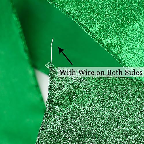 Miniatura 8 de HUIHUANG Cinta de Navidad verde esmeralda de 2-12 pulgadas con purpurina metálica brillante para árbol, fabricación de lazos, suministros de corona,