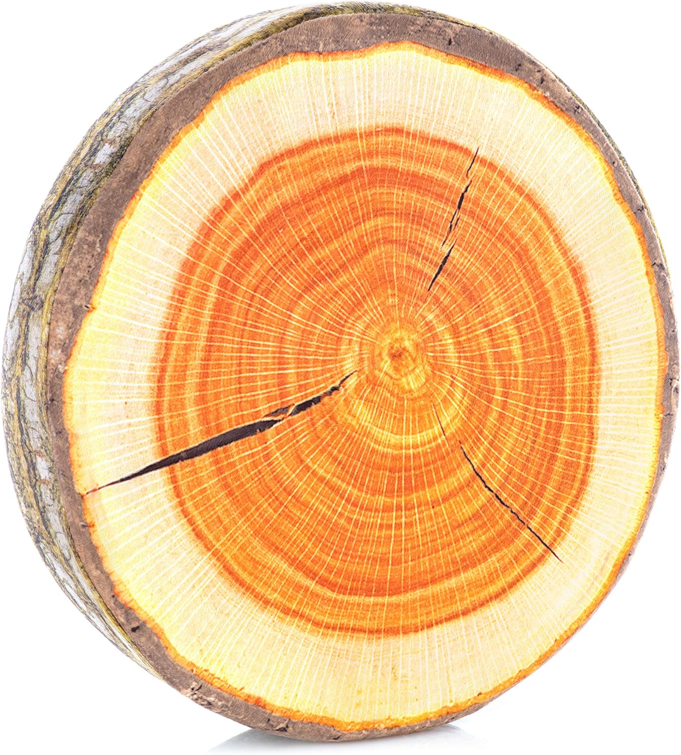 PILLOWY Log Slice Oak Wood Seat Cushion, Soft Seat Memory Foam, 15" L x 15" W x 2.75" H Cushie Pillow Stump Shaped Pillow - Tailbone Pain Relief Cushion - Coccyx Cushion - Pillow for Sitting