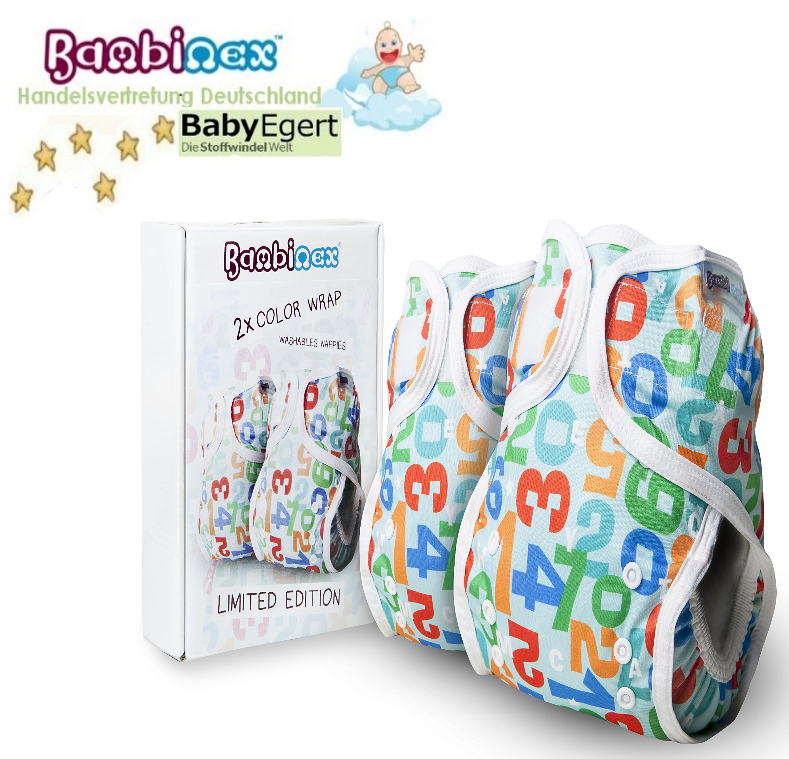 Lot de 2 culottes de protection Bambinex pour couches lavables - Taille unique : 3 à 15 kg - Évolutives - Adaptées à presque toutes les couches lavables : Bambinex, langes de gaze, etc