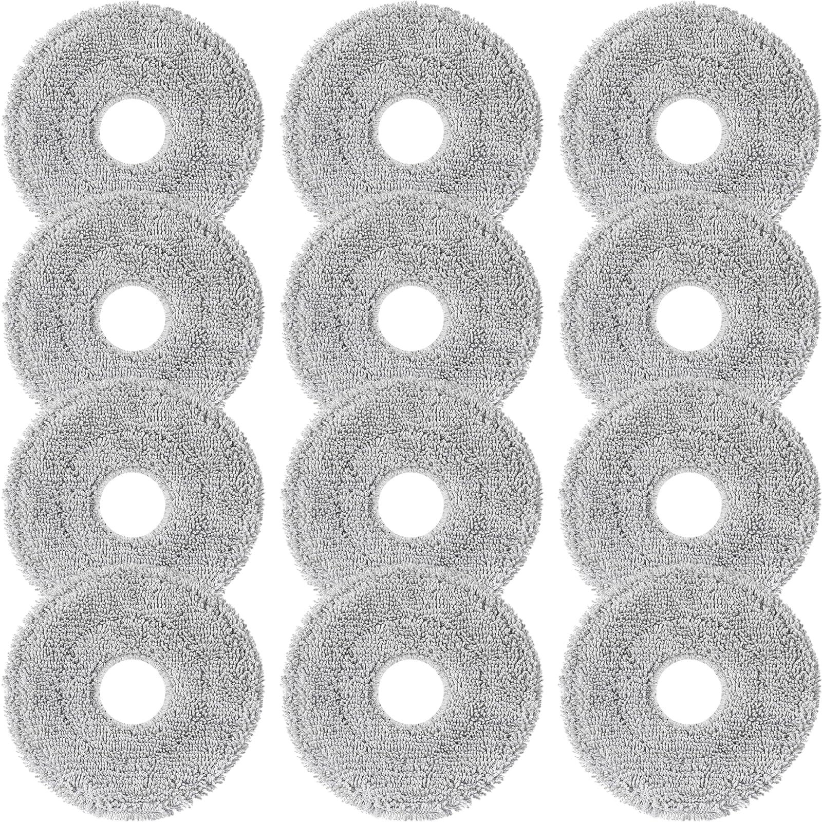 12 Pieces Cloths Compatible with Dreame L20 Ultra/L10s Ultra Gen 2/L10s Ultra/L10 Ultra/L10s Pro Ultra Heat/X40 Ultra, Xiaomi X10+/X20+ Robot Vacuum Cleaner, Microfiber Cloths Washable and