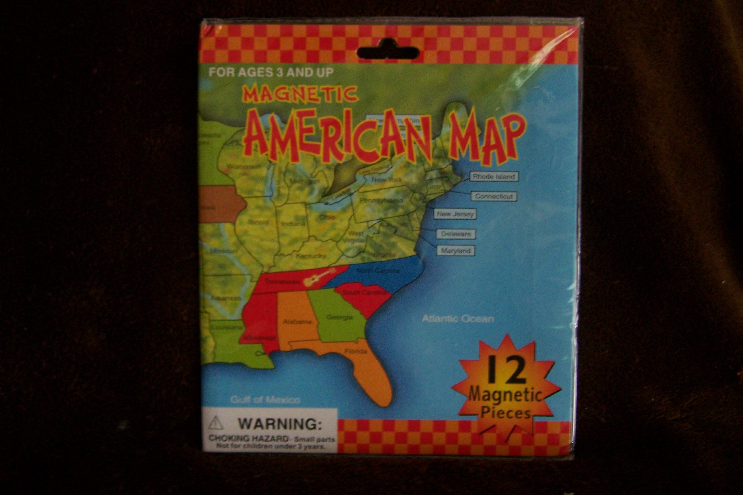 Magnetic American Map 12 Magnetic Peices