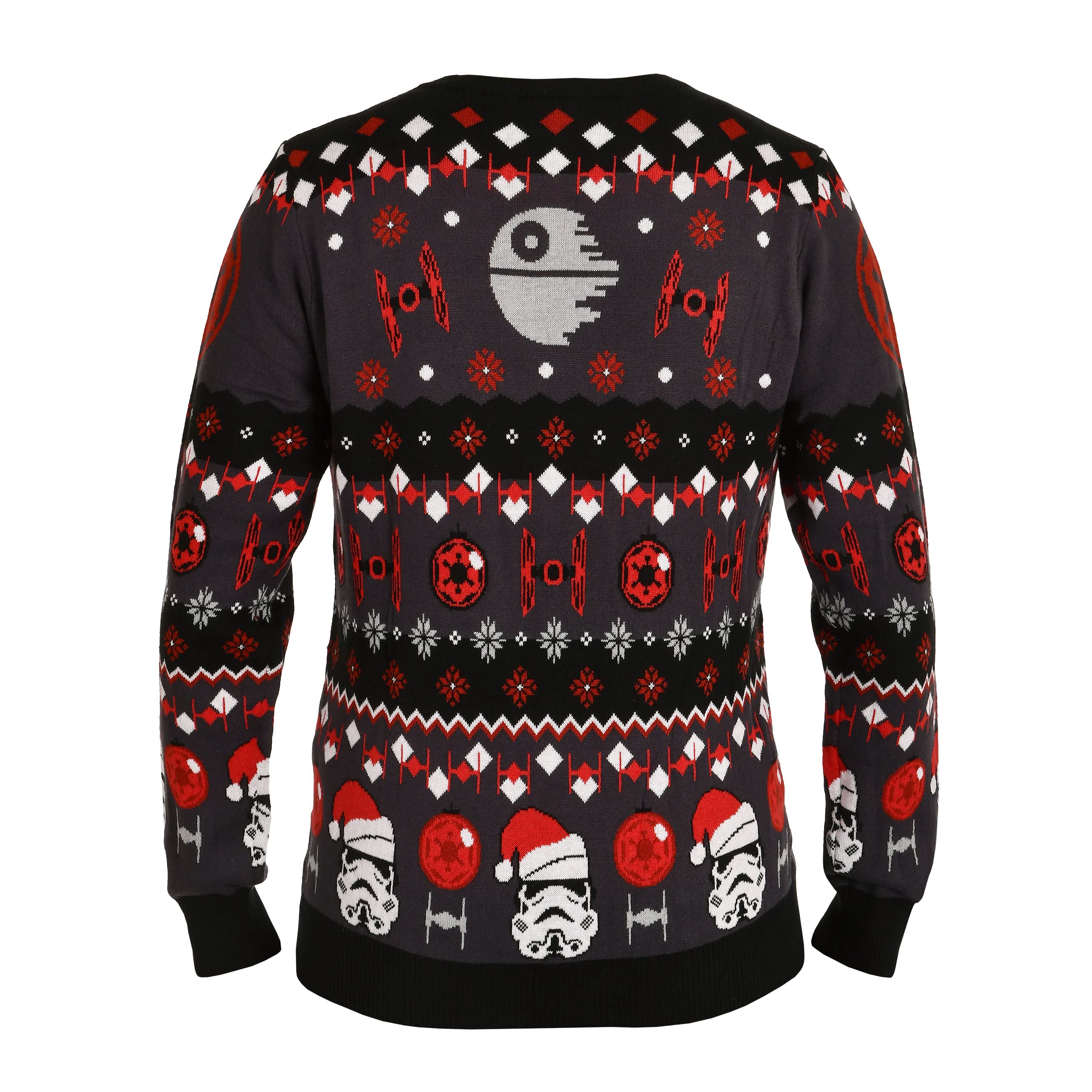 Elbenwald Star Wars dzianinowy sweter z motywem Darth Vader i Happy Sithmas dla mężczyzn kobiet unisex bawełna czarny - XL