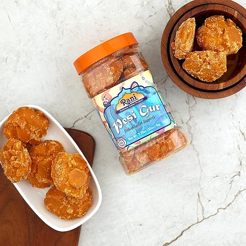 Miniatura 141 de Rani Masala Gur (Jaggery) Azúcar de caña sin refinar indio sin refinar, 17.5 oz (1.1 libras) tarro de PET de 17.64 oz ~ Apto para gluten Vegano