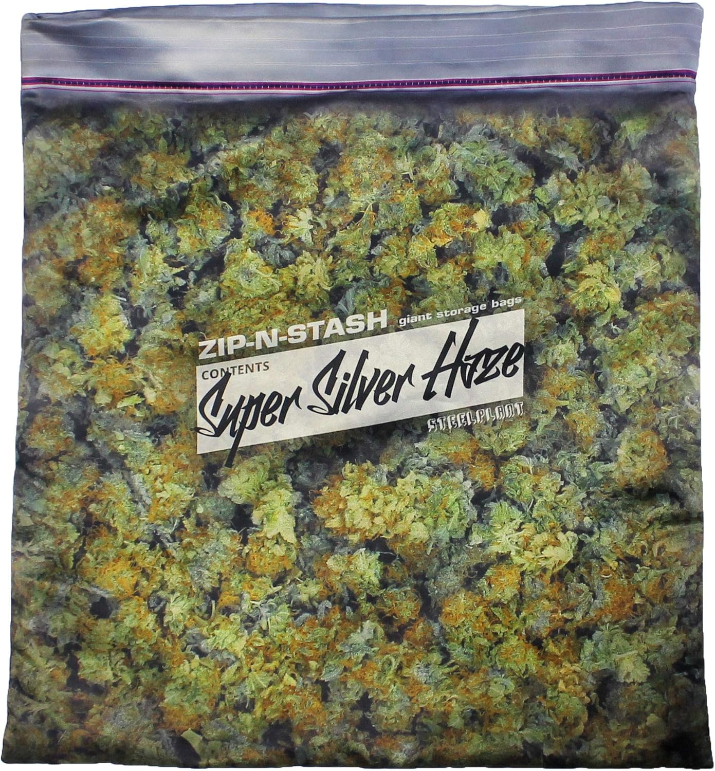 Super Silver Haze Giant Stash Weed Pillowcase | Decorative Throw Pillow Cover with Realistic Reefer Imagery | Secret Pocket Compartment | Fits 18 x 18 Inch Pillow Insert | Weed Decor