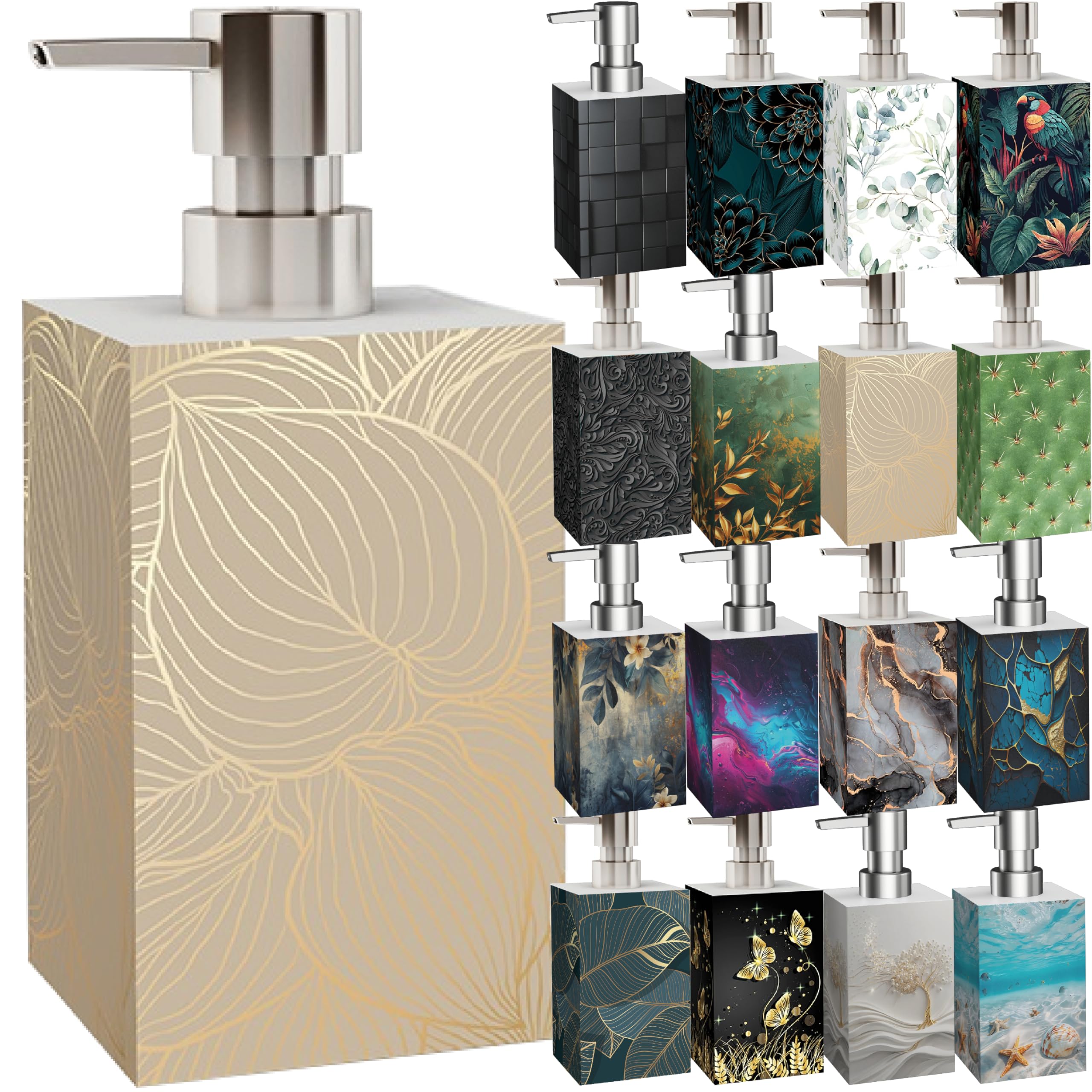 Sanilo Premium Soap Dispenser, Wide Choice of Beautiful Lotion Dispenser, Easy to Refill, Nice eyecatcher (Hosta)