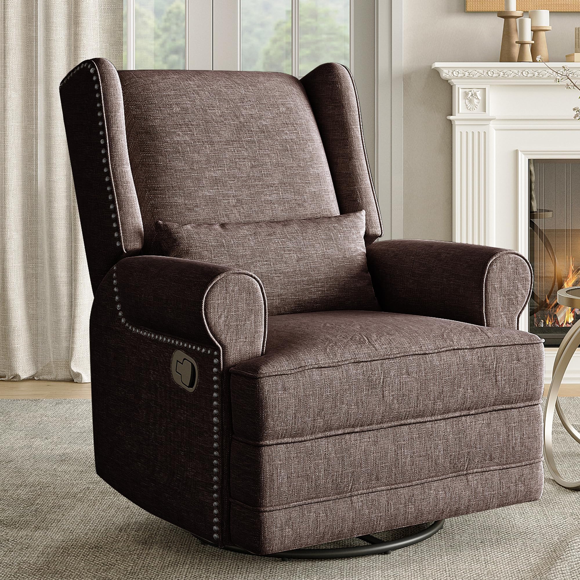 Amazon.com: RoyalCraft Swivel Recliner Chair, Comfy Glider Rocking ...