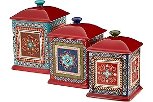 Certified International Monterrey 3 Piece Decorative Kitchen Canisters Set