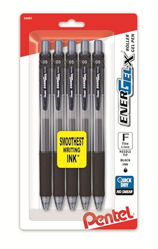 Bolígrafo Pentel EnerGel-X Gel Líquido Negro 0.5mm Pack 5 miniatura 1