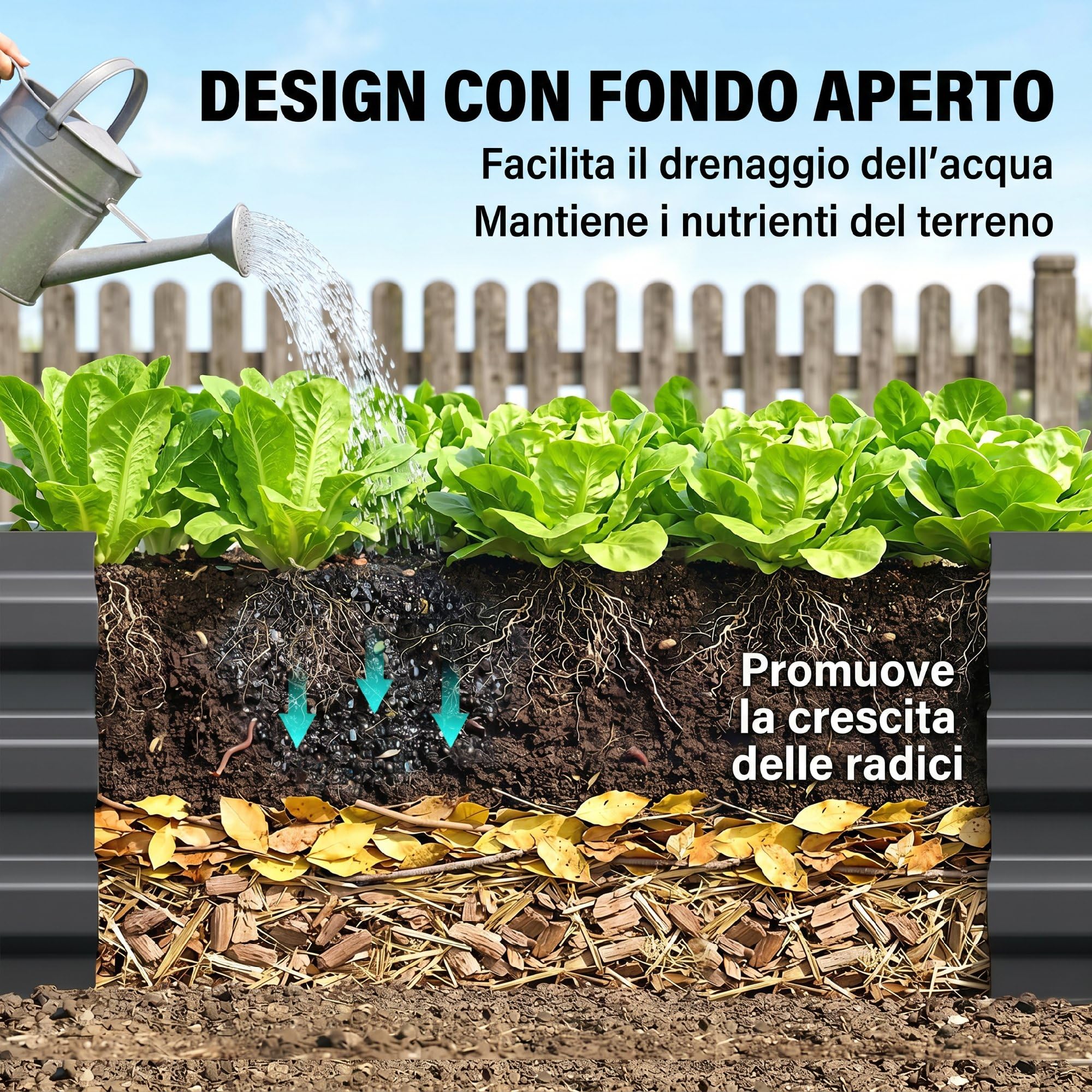 Outsunny Letto per Orto Rialzato da Esterno 628L, Fioriera da Balcone in Acciaio Galvanizzato con Fondo Aperto, per Piante, Fiori e Verdure, 241x90.5x30cm, Grigio