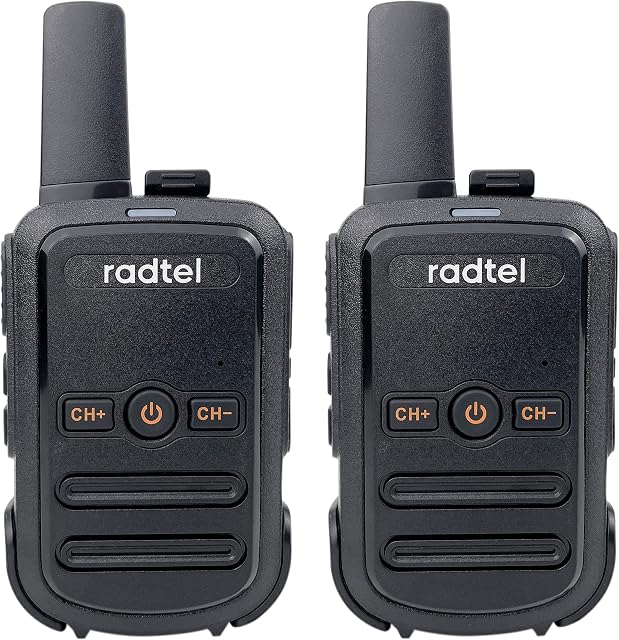 Radtel RT12 Rechargeable Walkie Talkies for Adults Long Range Handheld License Free PMR 446 Two Way Radio 16CH Handsfree VOX for Camping Hiking (Black)