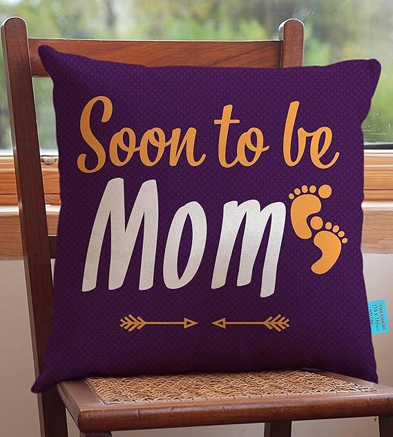 TIED RIBBONS Baby Shower for Soon to Be Mommy Pregnant Sister Wife Friend Printed King Size Cushion (16 inch x 16 inch) with Filler