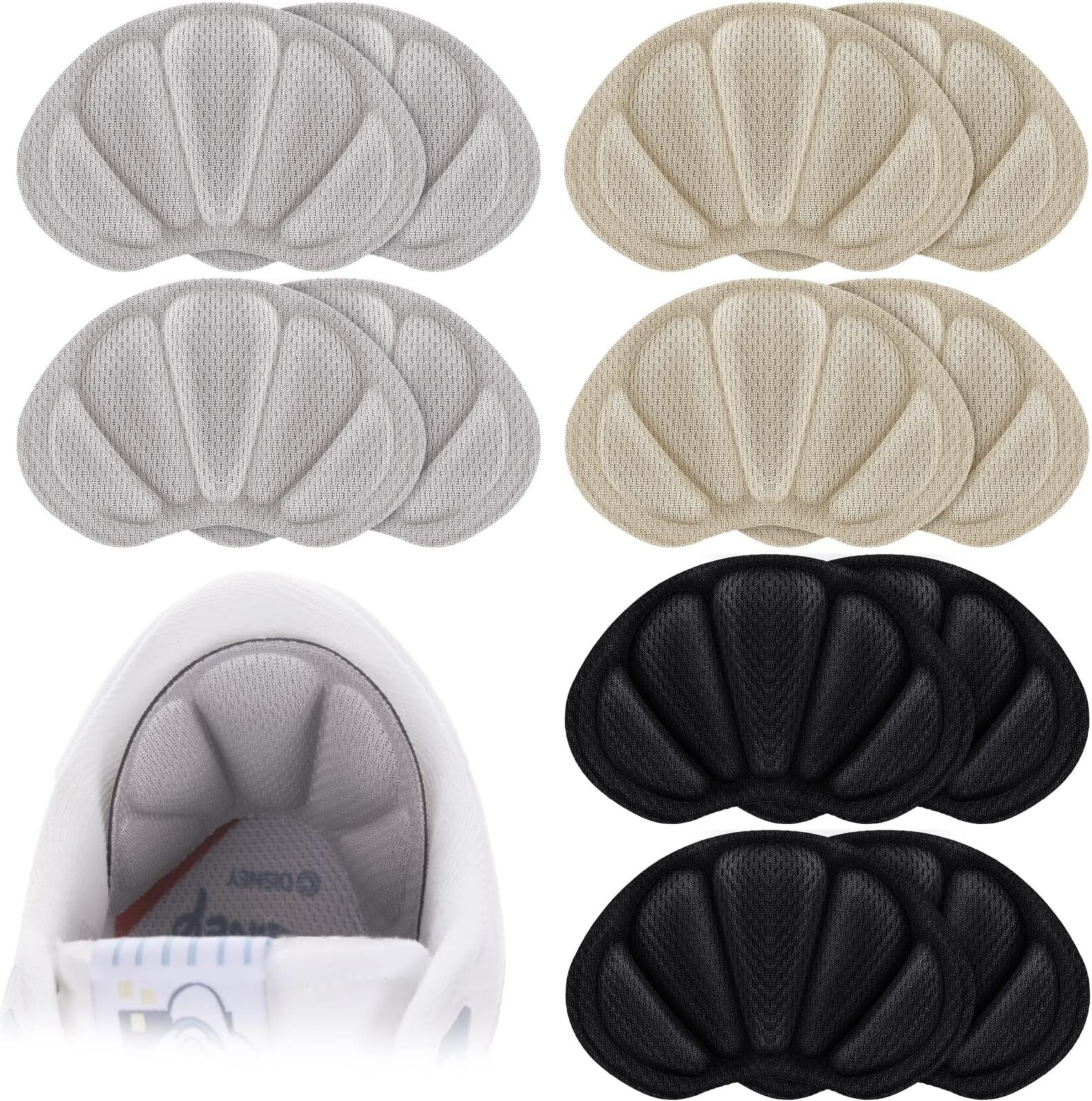 Syhood12 Pieces Heel Grips Liner Cushions Inserts for Loose Shoes Insert Pads for Too Big Shoes Heel Pads Snugs for Men Women, Filler Improve Shoe Fit and Comfort, Prevent Heel Slip and Blister