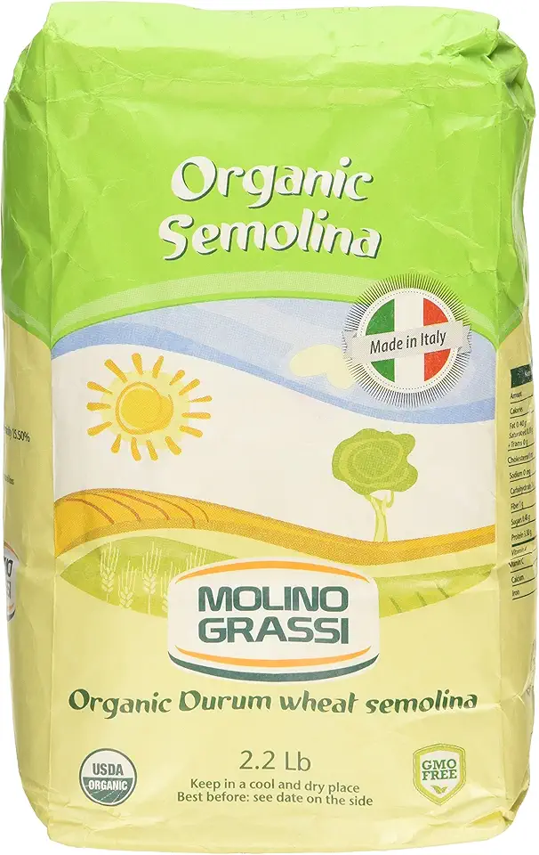 MOLINO GRASSI Organic Italian Semolina Flour, 35.2 OZ USDA Organic