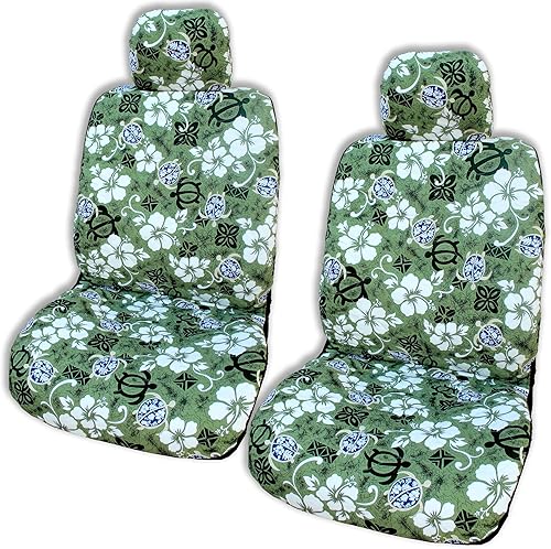 Miniatura 23 de Fundas hawaianas para asientos de coche (Tapa Gray, con airbag lateral) Tapa Gris,Aloha Honu Azul,Aloha Honu Gris,Aloha Honu Verde,Negro