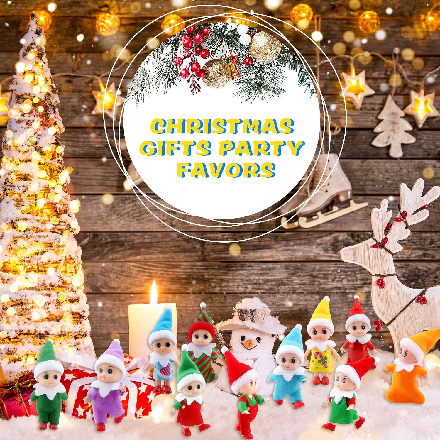 35 Pieces Christmas Mini Elf Baby Dolls Plush Small Elf Newborn Dolls for Xmas Baby Advent New Year Party Favors Stocking Stuffers