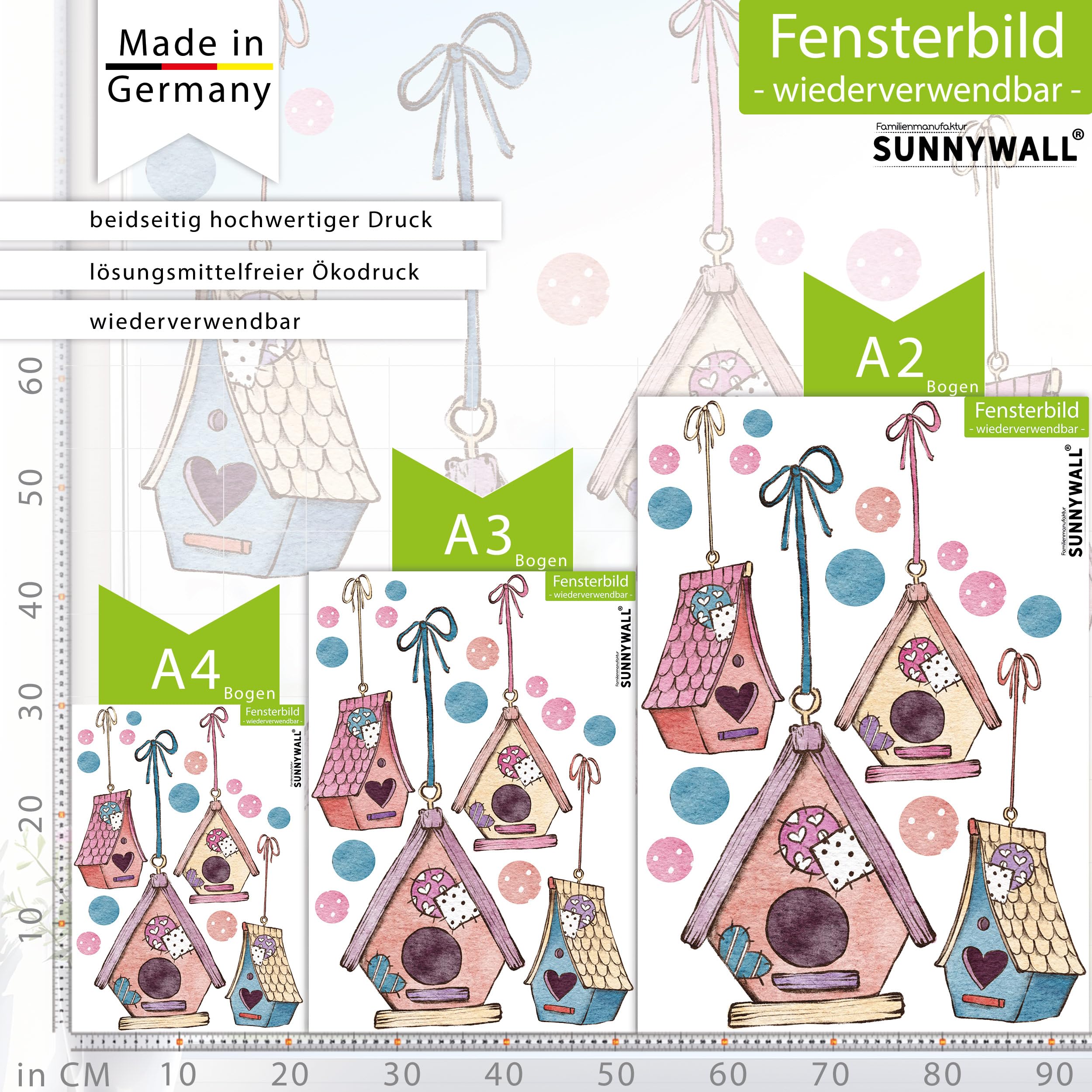 Graz Design – Adesivi Per Vetri Anti-collisione Uccelli, Silhouette Nere (Confezione Da 3)
