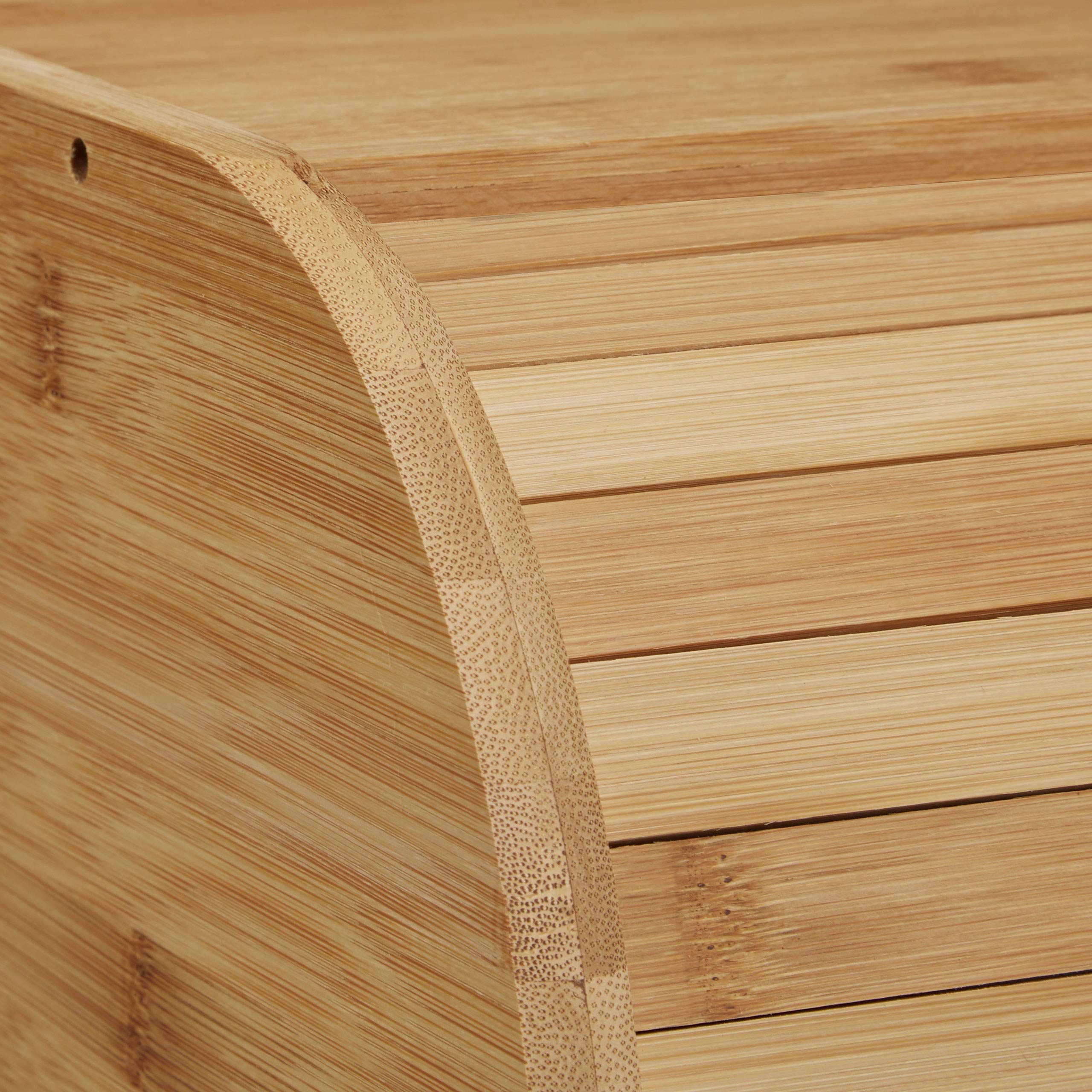 Relaxdays Boîte à pain tiroir couteau caisse à pain en bambou bois couvercle HxlxP: 21 x 40,5 x 28 cm, nature