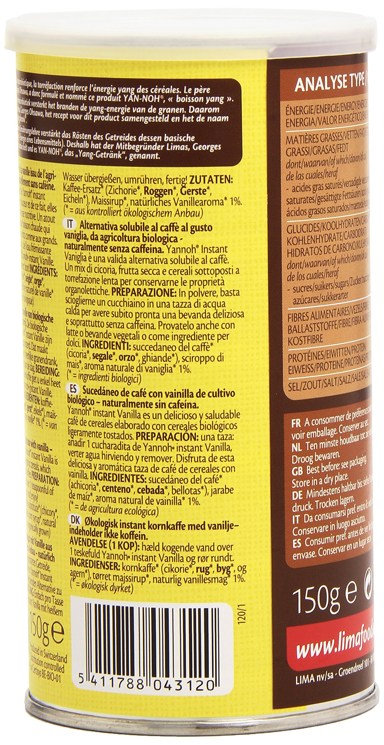 Lima Bio Yannoh Vanille Instant 150 g - Lot de 2
