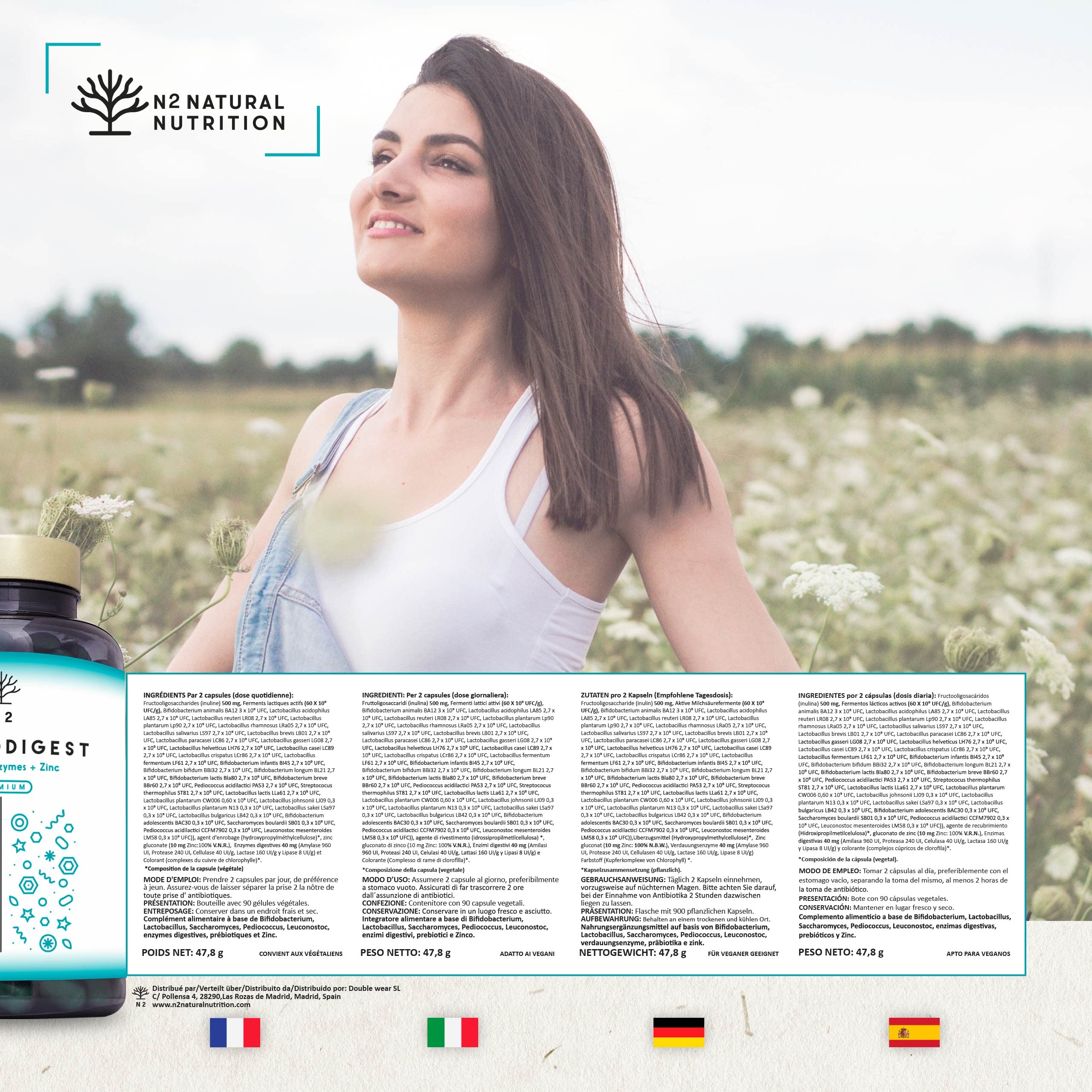 Probiotics, Prebiotics, Digestive Enzymes & Zinc. Probiotic with 60