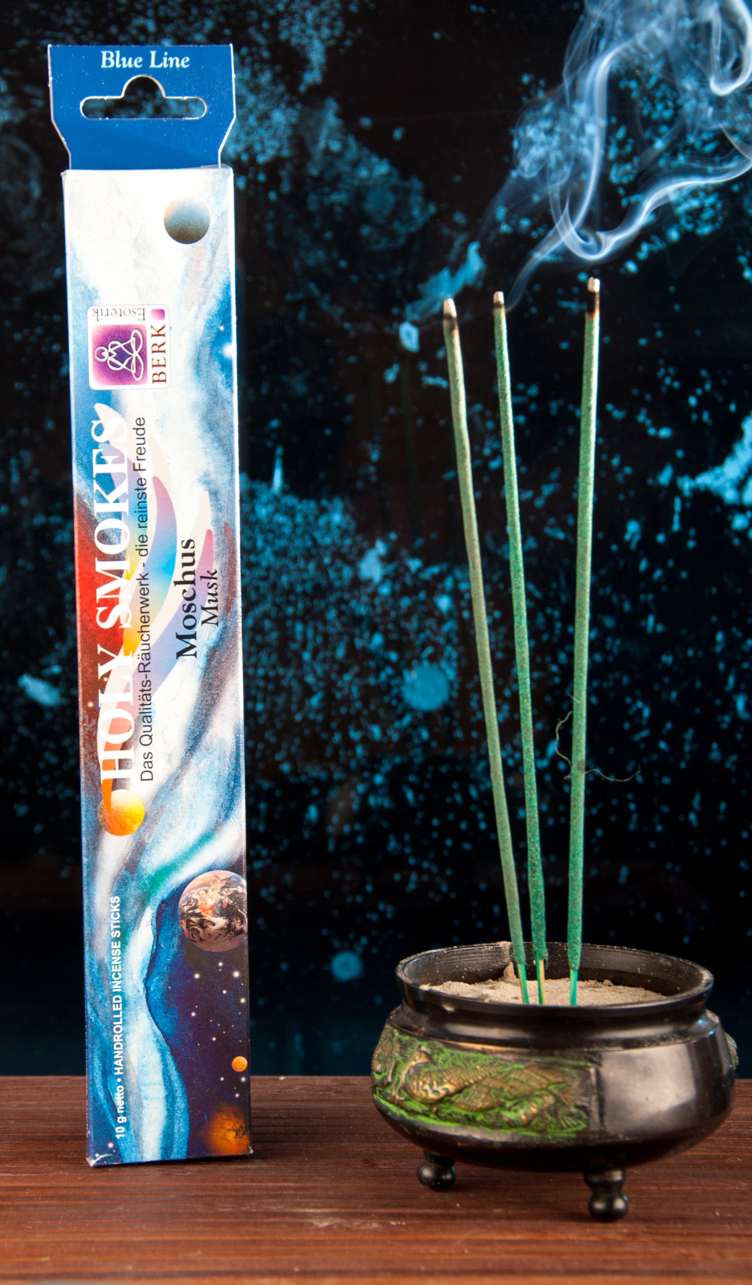 Berk Räucherstäbchen Moschus Blue Line – 10 G, Handgerollt & Natürlich