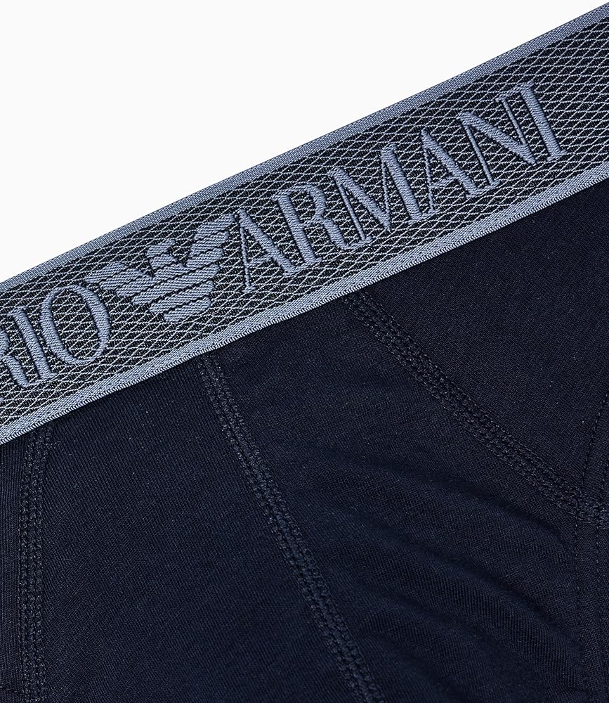 Emporio Armani Men's Shiny Logo Band Brief, Armani Blue, Medium at