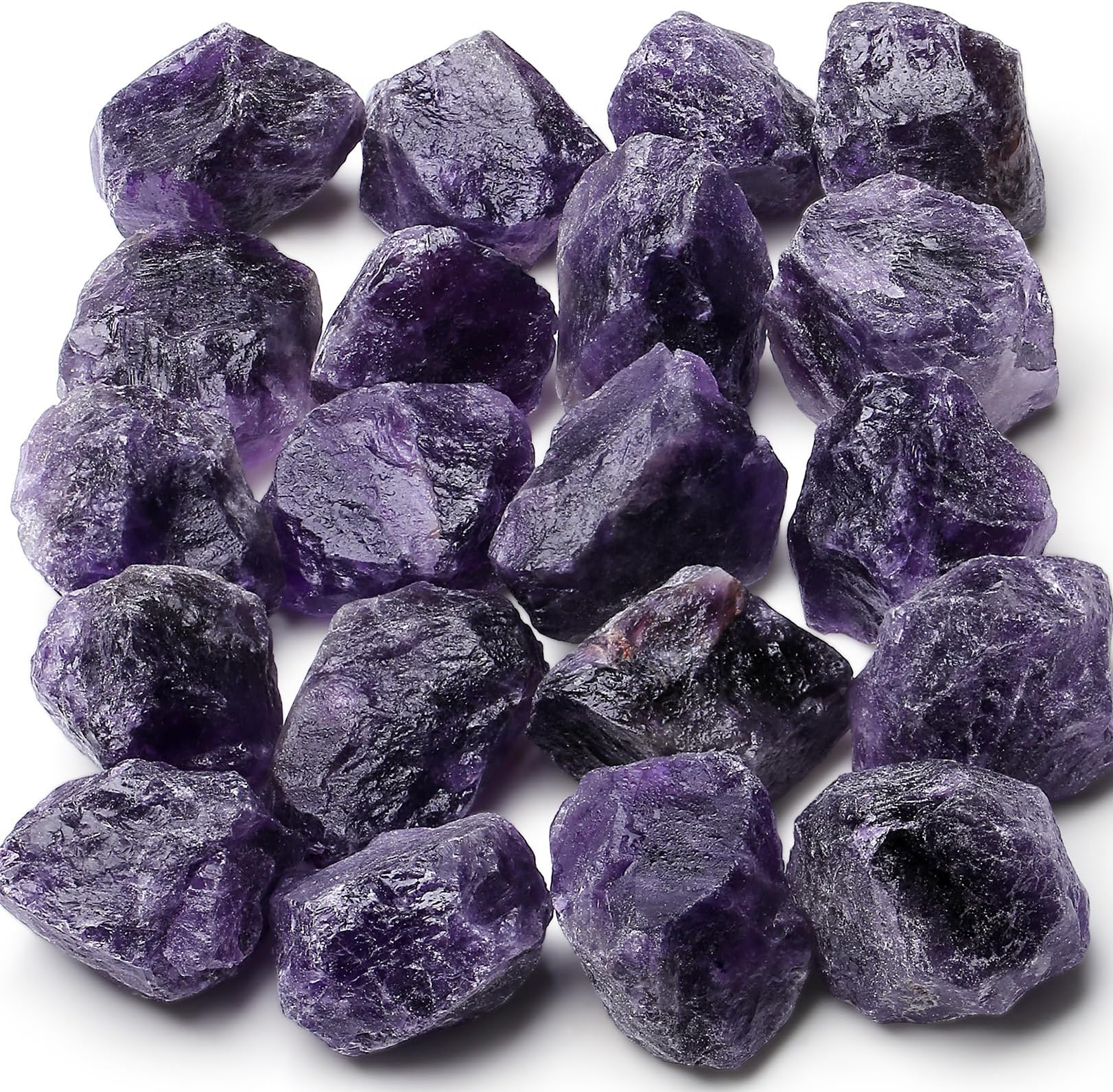 MAIBAOTA Natural Amethyst Crystal Rocks Raw Healing Crystals Bulk 1" Raw Rough Gemstones Rocks for Tumbling Polishing Cutting Reiki Witch Quartz Crystal Stones