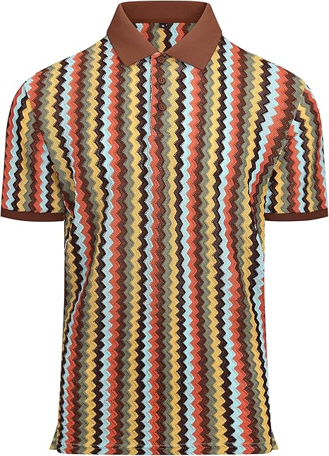 Alex Vando Mens Lace Polo Shirts Fashion Vibrant Short Sleeve Casual Shirts for Men