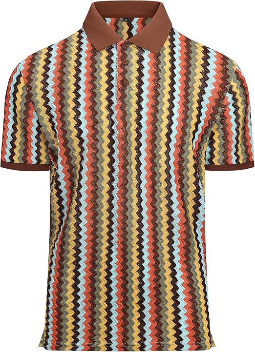 Alex Vando Mens Lace Polo Shirts Fashion Vibrant Short Sleeve Casual Shirts for Men