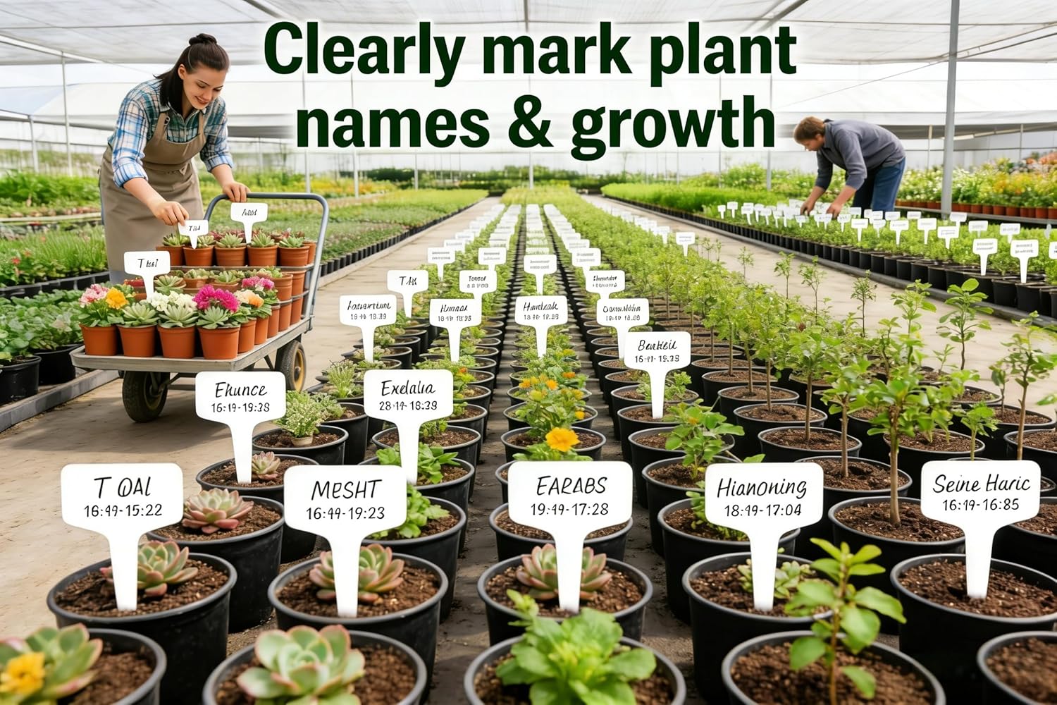 200pcs 4-Inch Plant Name Tags, T-Type Garden Labels Markers, Nursery Plastic Tag for Outdoor Waterproof Plant Label Stakes with Marking Pen - Image 6