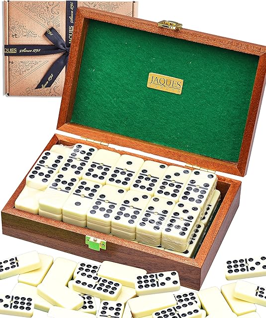 Jaques of London Dominoes Set For Adults | Ideal Dominoes | Perfect Dominoes Set | Luxury Dominoes For Children | Since 1795