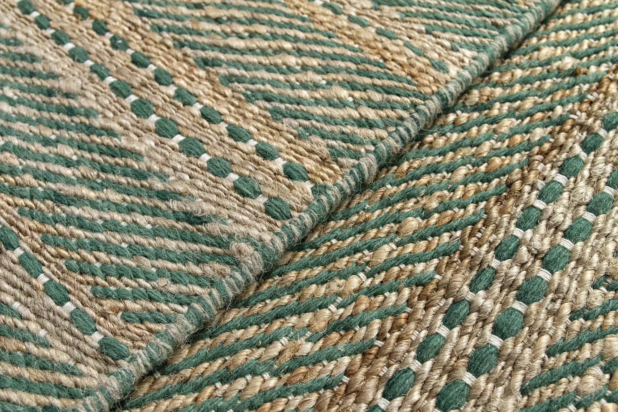 HAMID - Alfombra Yute Lana Olivia, Alfombra Lana y Yute, Tejida a Mano Tejida para Salon, Dormitorio, Sala de Estar, Verde Natural, (250x300cm)