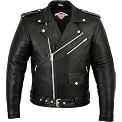 Chaquetas De Moto Usadas Texpeed Chaqueta de moto de cuero para hombre - Marlon Brando chaqueta de motociclista touring con protecciones originales CE (EN 1621-1) Negro - L