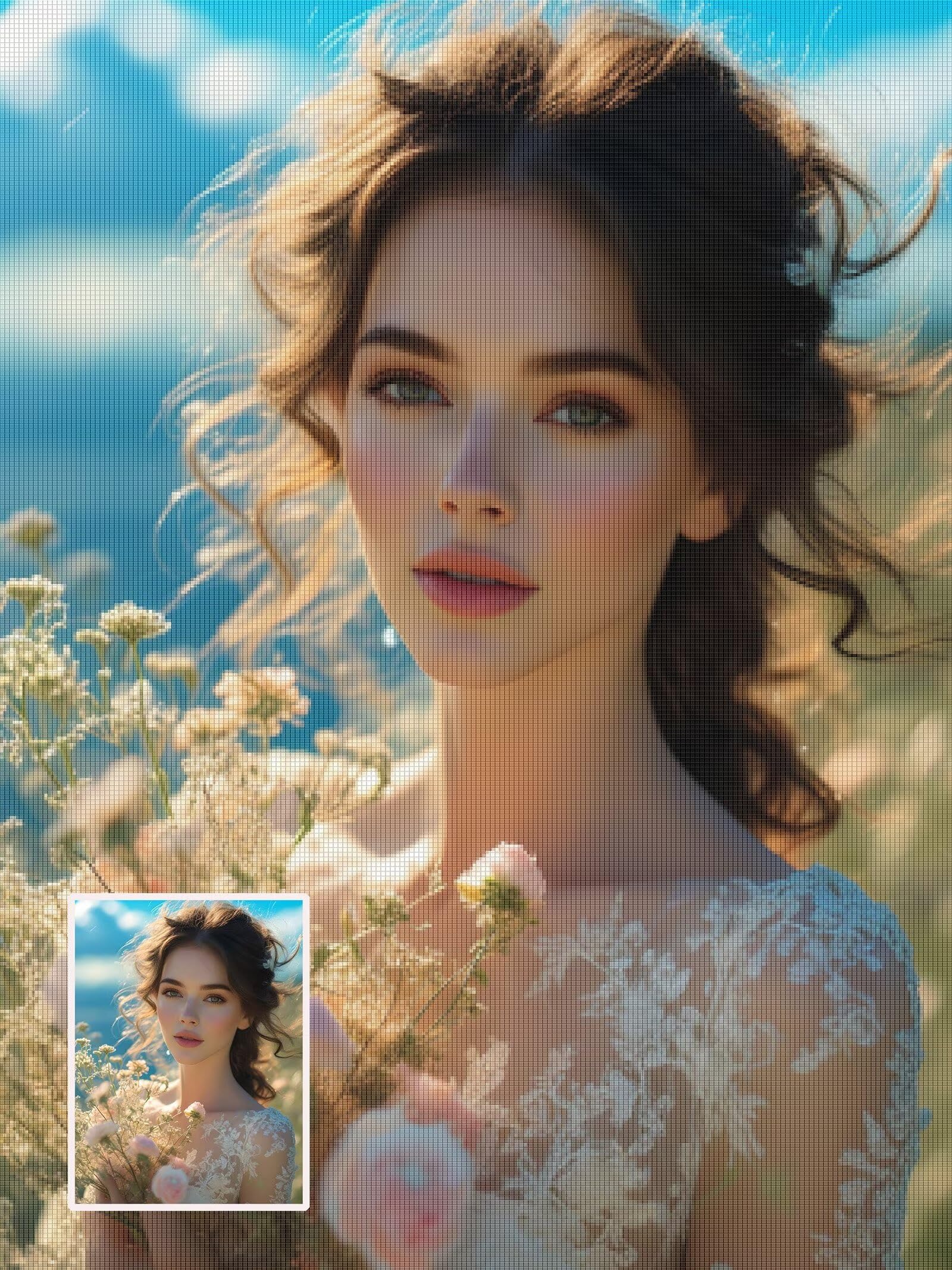 Diamond Painting Personalizzato, 5D DIY Diamond Painting Kit Completo Personalizzato, Kit per Pittura Diamante Personalizzati Con Foto, Mosaico Personalizzata Regalo per Arte Domestica 60x60cm L-245