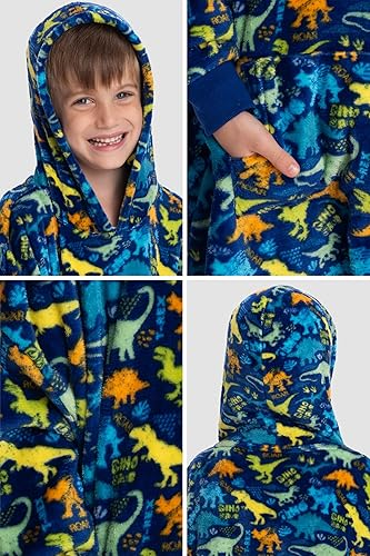 Miniatura 3 de Mad Dog - Manta con capucha para niños, mantas con mangas acogedoras, forro polar suave y diseños de sherpa, para niños y niñas, de 4 a 13 años