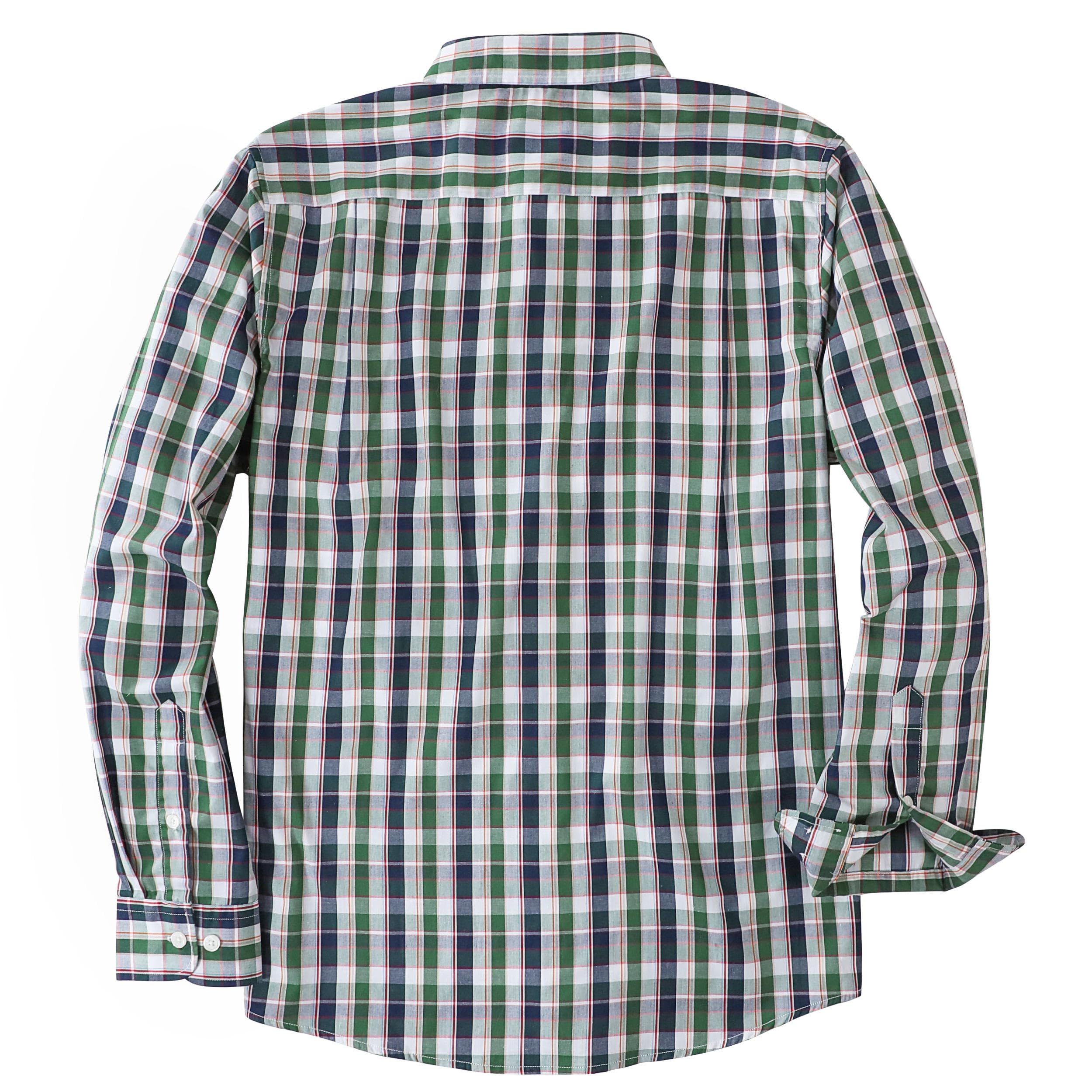 Dubinik® Camicia Quadri Uomo Casual Leggero Botton Down Regular Fit con Taschini