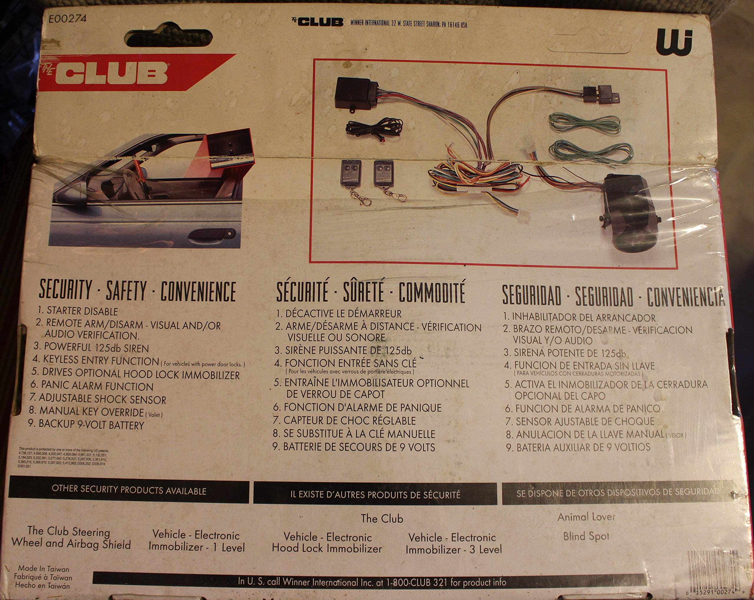 The CLUB Car Truck Security Alarm and Immoobilizer with Remote Fits All Car and Trucks