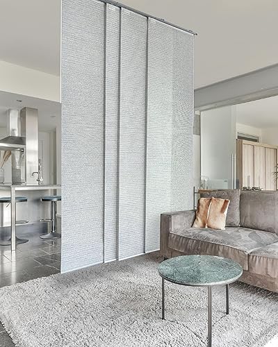 GoDear Design Persianas verticales ajustables iridiscentes de 45.8 a 86 pulgadas de ancho x 96 pulgadas de alto, persianas extensibles para