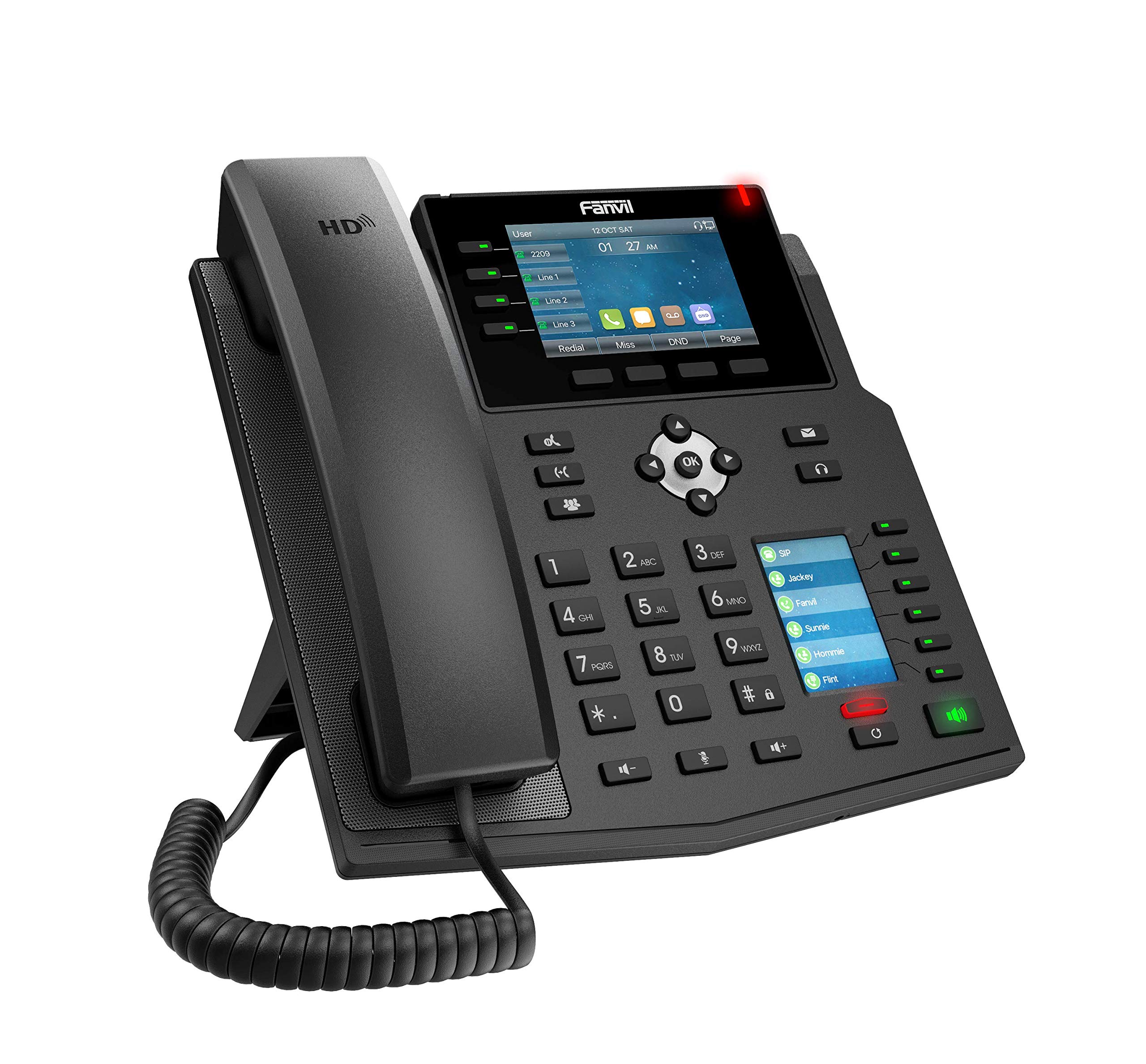 Fanvil X5U High-End VoIP Phone, 3.5-Inch Color Display, 2.4-Inch Side Color Display for DSS Keys. 16 SIP Lines, Dual-Port Gigabit Ethernet, Power Adapter Not Included — Amazon image 4