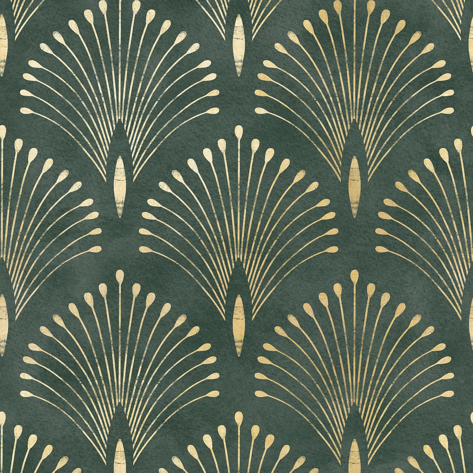 Dark Green Gold Art Deco Wallpaper Peel and Stick Classy Elegant Emerald Green Teal Metallic Geometric Wallpaper Removable Luxury Peacock Feather Vintage Contact Paper Self Adhesive 17.5x80