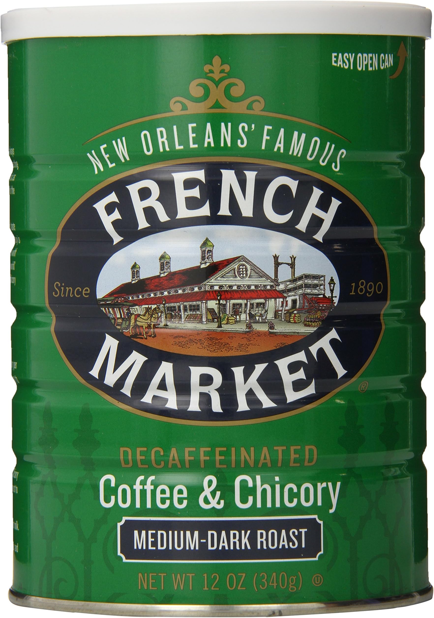 French Market Coffee & Chicory, Decaffeinated, 12 oz Can